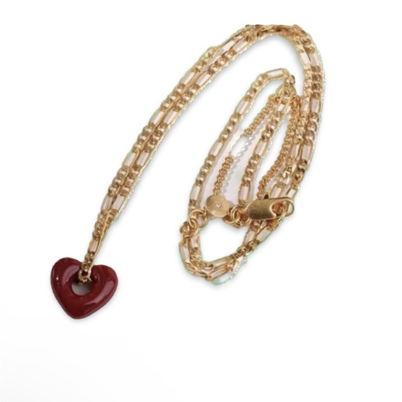 Madewell Enamel Heart Pendant Necklace NWOT - Picture 15 of 15